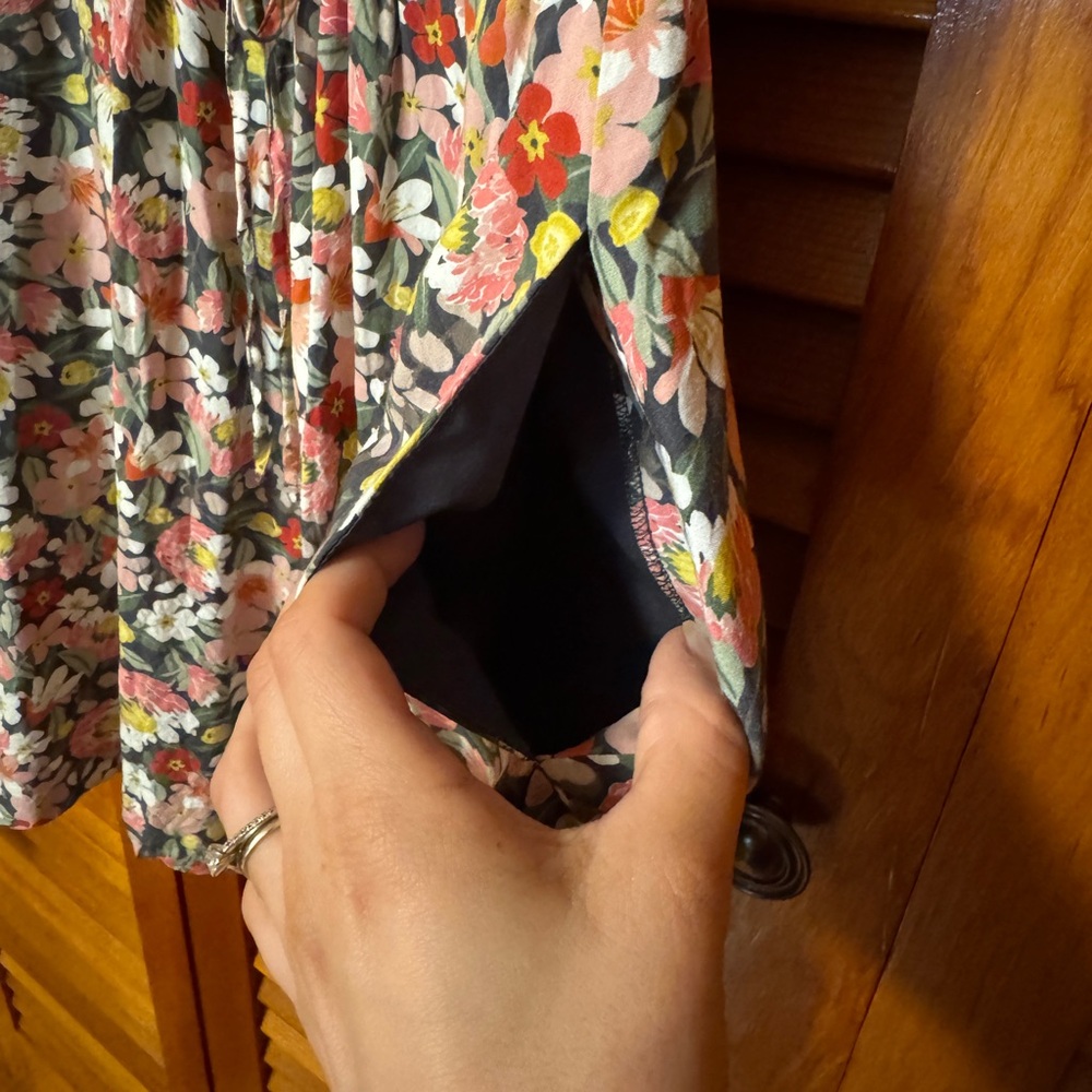LOFT Floral Ruffle Drawstring Dress - Picture 7 of 8